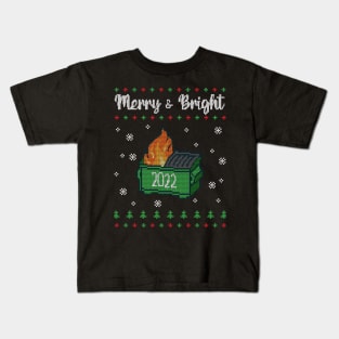 Merry and bright 2022 ugly christmas sweater Kids T-Shirt